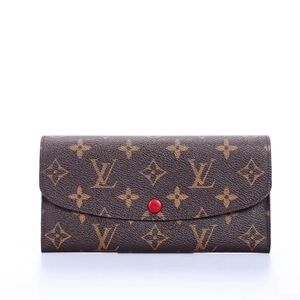 Louis Vuitton Monogram Wallet with Red Accent